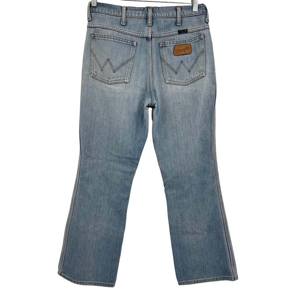 Wrangler Vintage Light Wash Bootcut Jeans High Rise Blue Denim 32x28.5